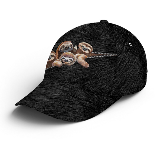 Funny Sloths Black Hair Style Baseball Cap Lasfour CO0774