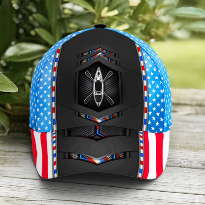 US Flag Kayaking Baseball Cap For Kayak Lovers Future Tech Style Lasfour CO0974