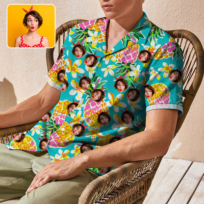Custom Face Camp Collar Hawaiian Shirt Personalized Men Hawaiian Shirt Photo Tropical Aloha Shirt HO4347