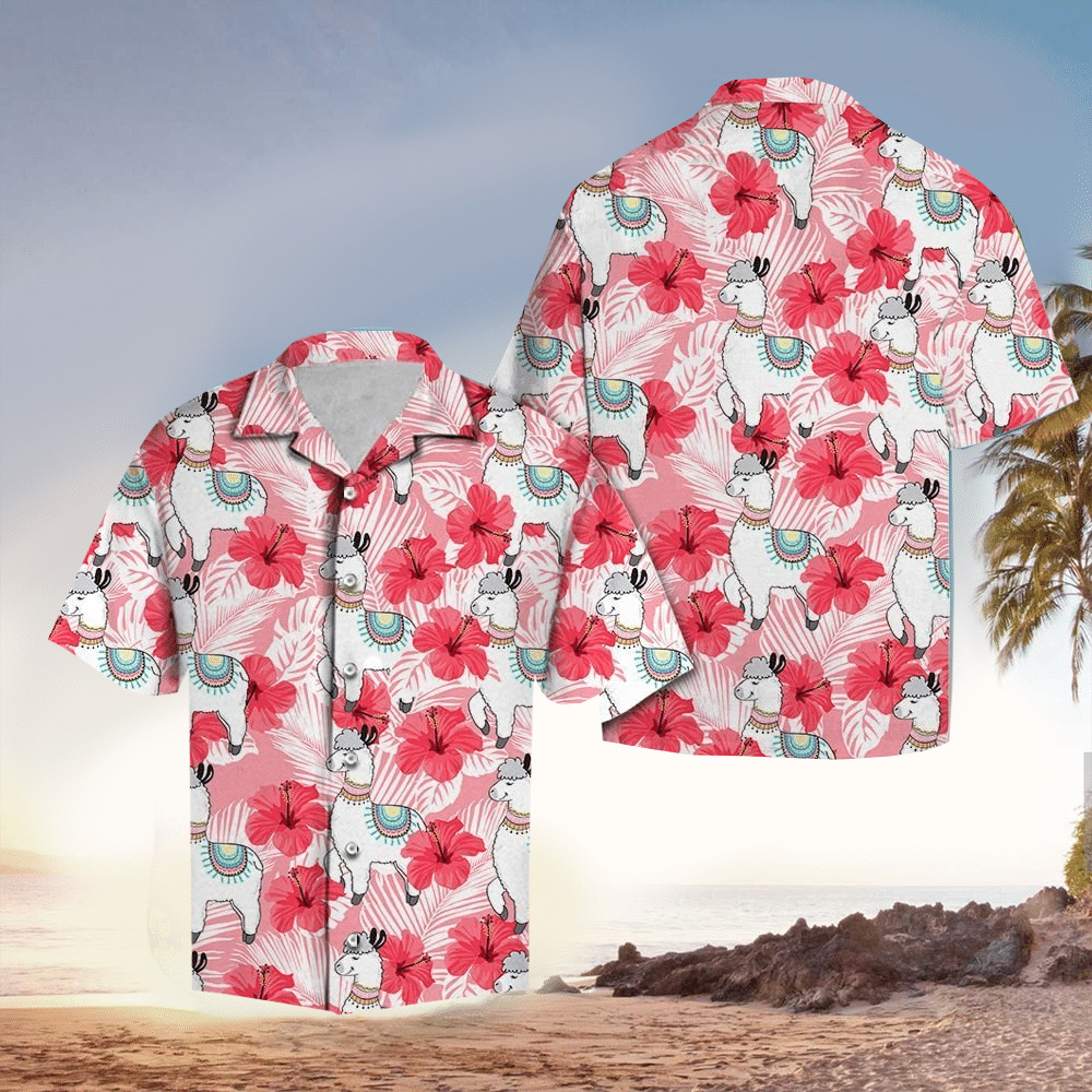 Llama Tropical Blue Amazing Design Unisex Hawaiian Shirt HO1169