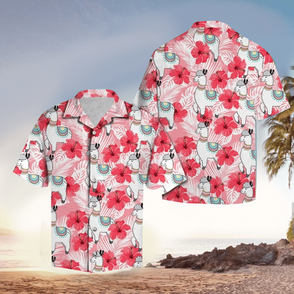 Llama Tropical Blue Amazing Design Unisex Hawaiian Shirt HO1169