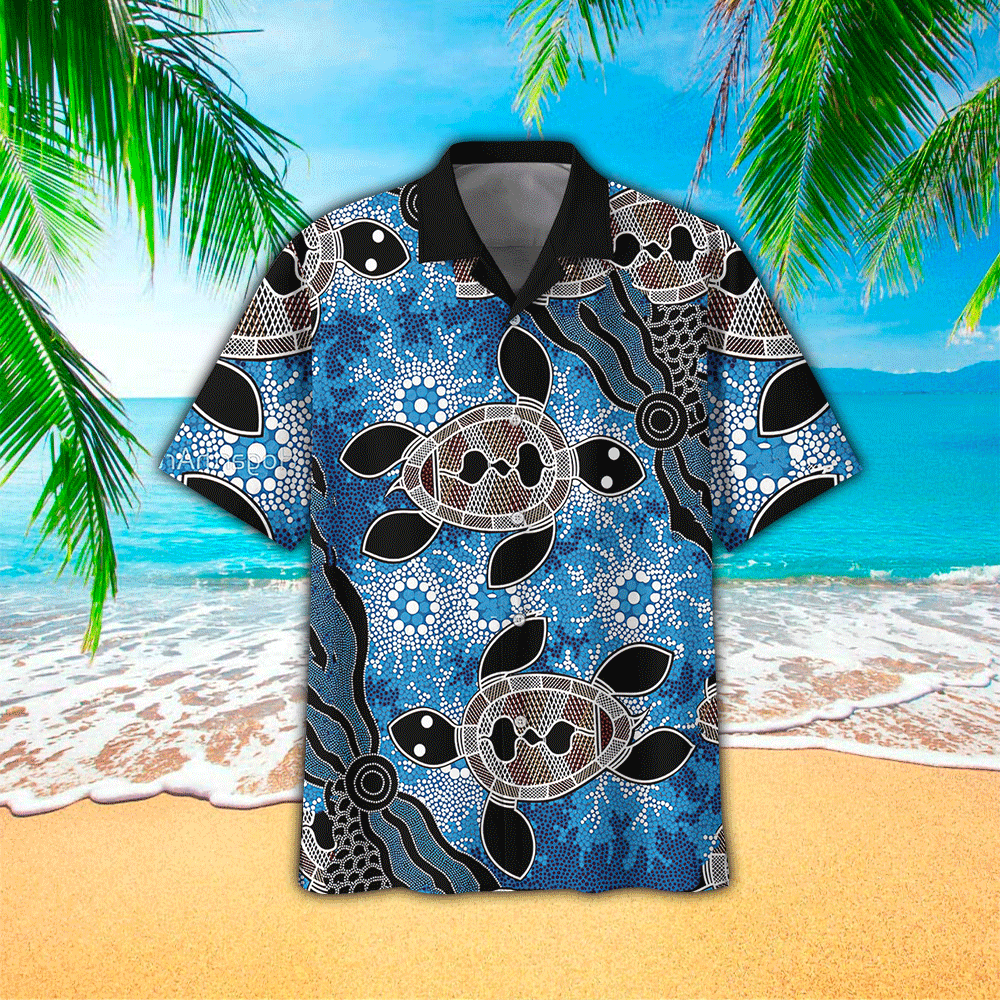 Turtles Pineapple Tropical Polyester Hawaiian Shirt HO1177