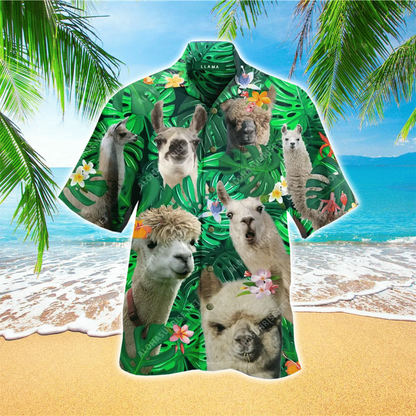 Tropical Pineapple Llama Multicolor Unique Design Unisex Hawaiian Shirt HO1168