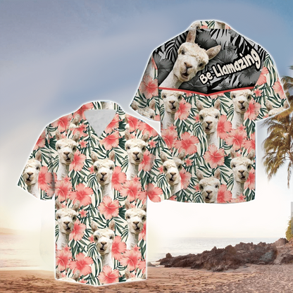 Tropical Pineapple Llama Multicolor Unique Design Unisex Hawaiian Shirt HO1168