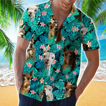 Tropical Pineapple Llama Multicolor Unique Design Unisex Hawaiian Shirt HO1168