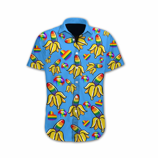 Gay Pride Gift Hawaiian Shirt, Banana Design Hawaiian Shirt HO5492