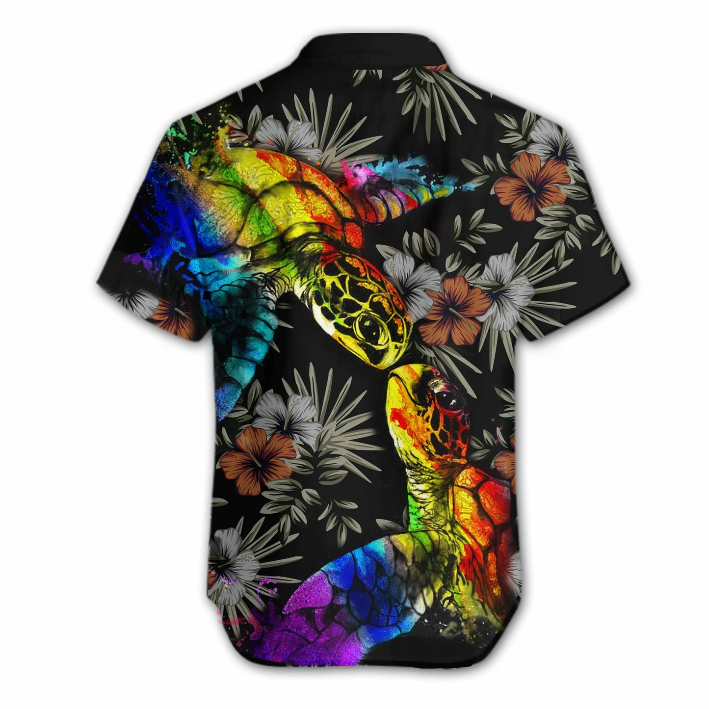 Pride Hawaiian Shirt Gift For Gay, Colorful Turtle Lgbt Flower Design Hawaiian Shirt HO5487