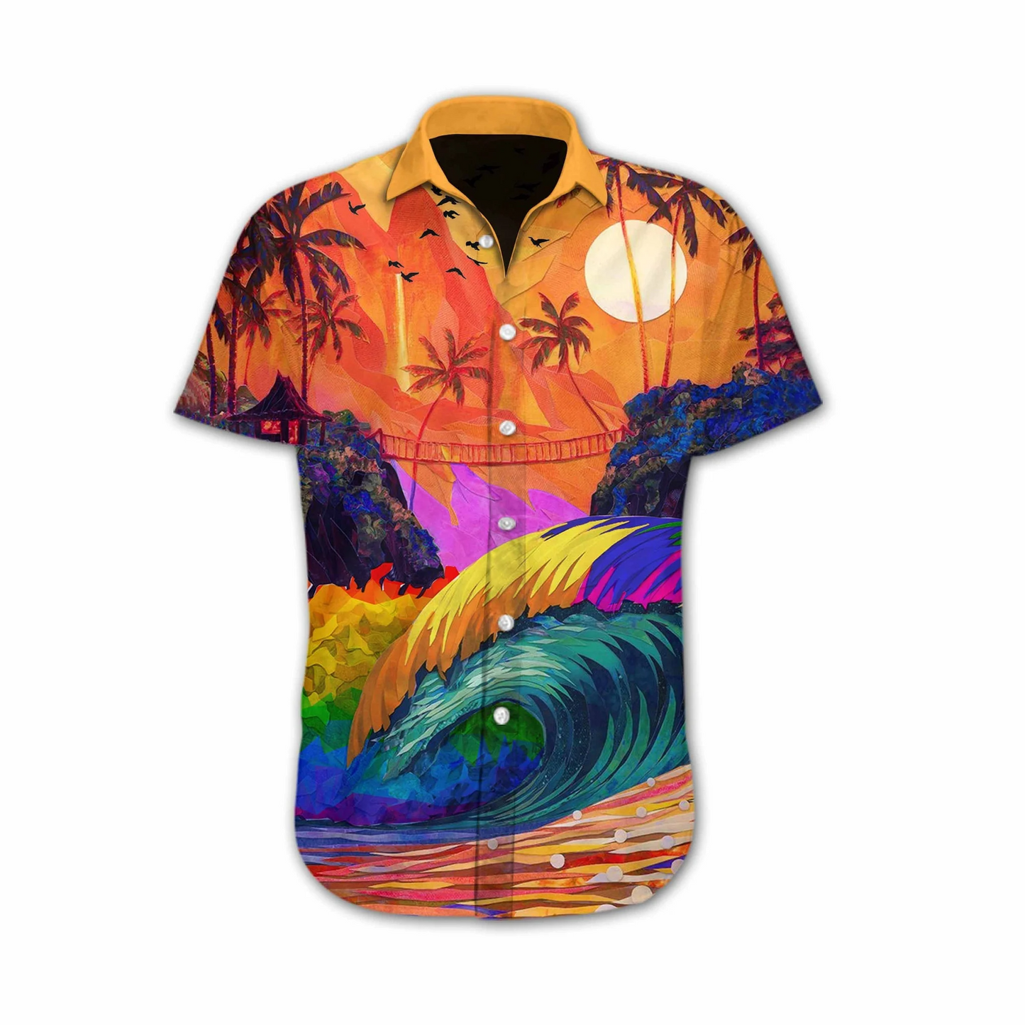 The Beauty Of Nature Lgbt Sunset Design Hawaiian Shirt HO5489