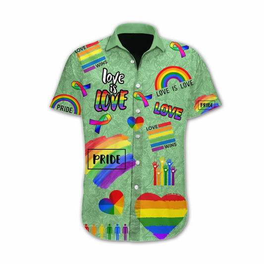 Ally 3D T Shirt, Lgbt Love Is Love Pride Design Hawaiian Shirt Support LGBT Month HO5485