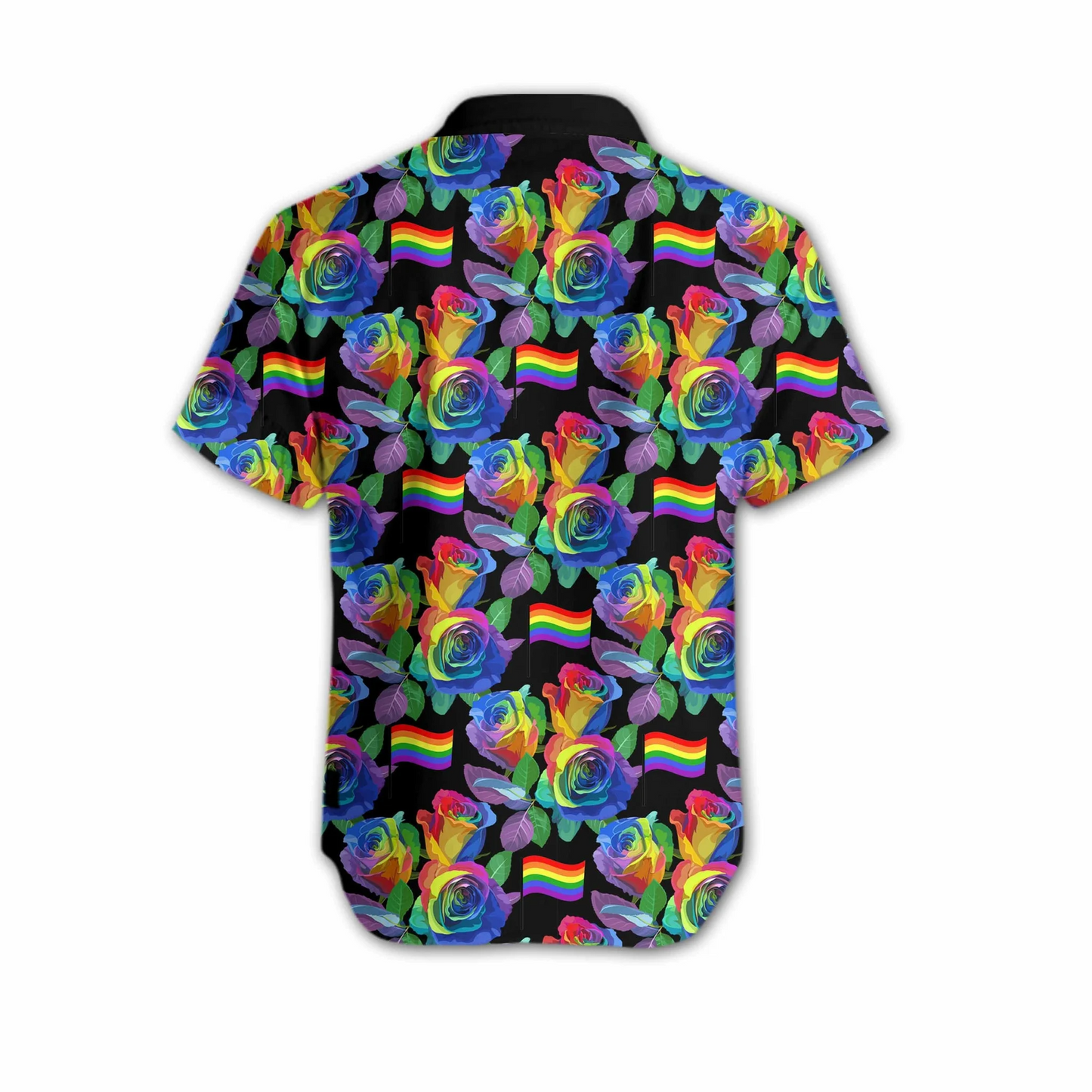 Ally Pride Shirt, Colorful Flag Of Lgbt Rose Design Hawaiian Shirt HO5486
