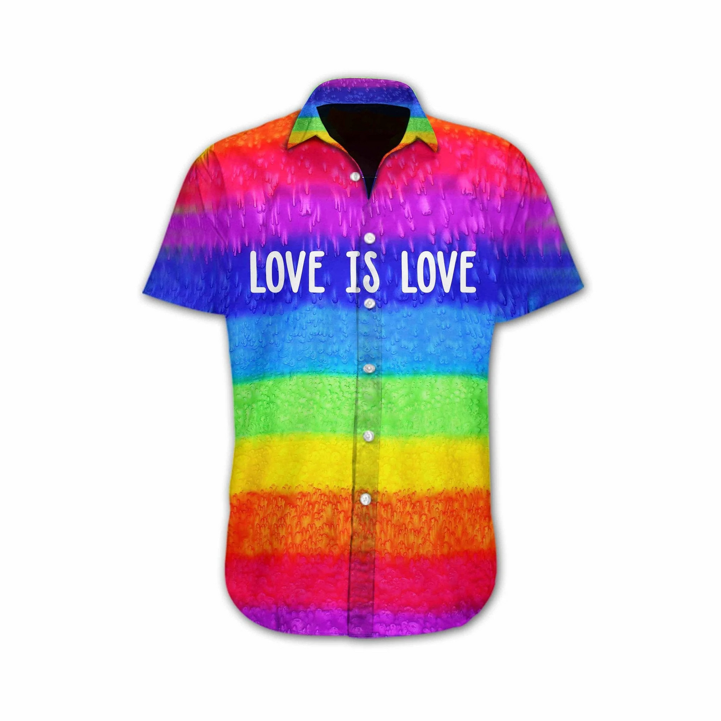 Bisexual 3D Shirt, Vivid Lgbt Love Is Love Design Hawaiian Shirt HO5483