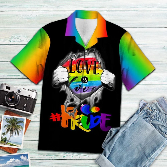 Pride LGBT Rainbow Hawaiian Shirt, Love Is Love, Gift For Pride Month HO5477