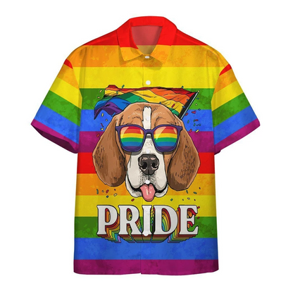 Pride 3D T Shirts, Im Pround And So Is My Beagle Awesome Background Design Hawaiian Shirt HO5468