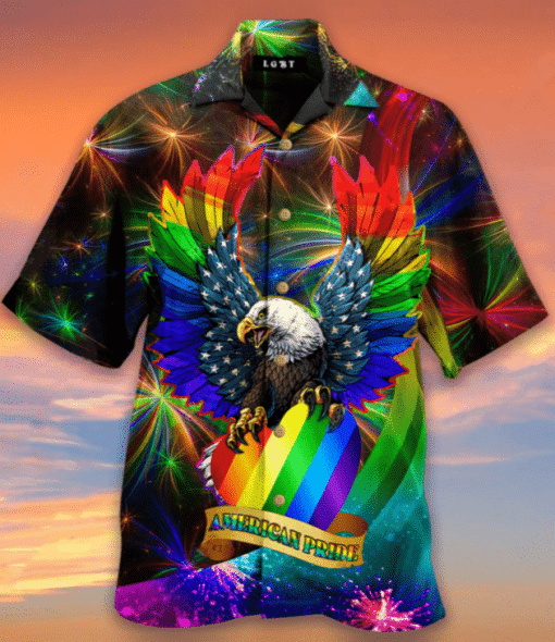 LGBT Eagle American Pride Awesome Background Design Hawaiian Shirt HO5467