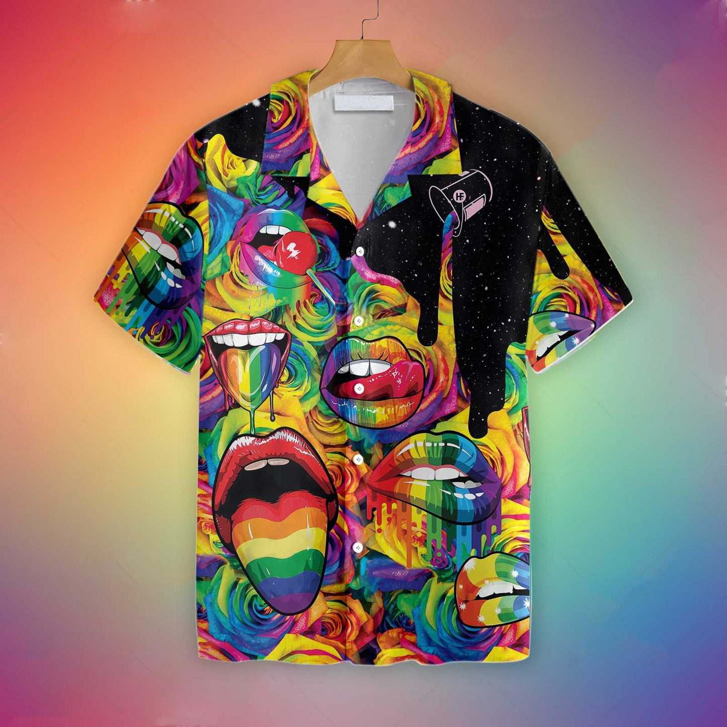 3D Hawaiian T Shirt For Gay, Sexy Lips Always Proud LGBT Hawaiian Shirt HO5461