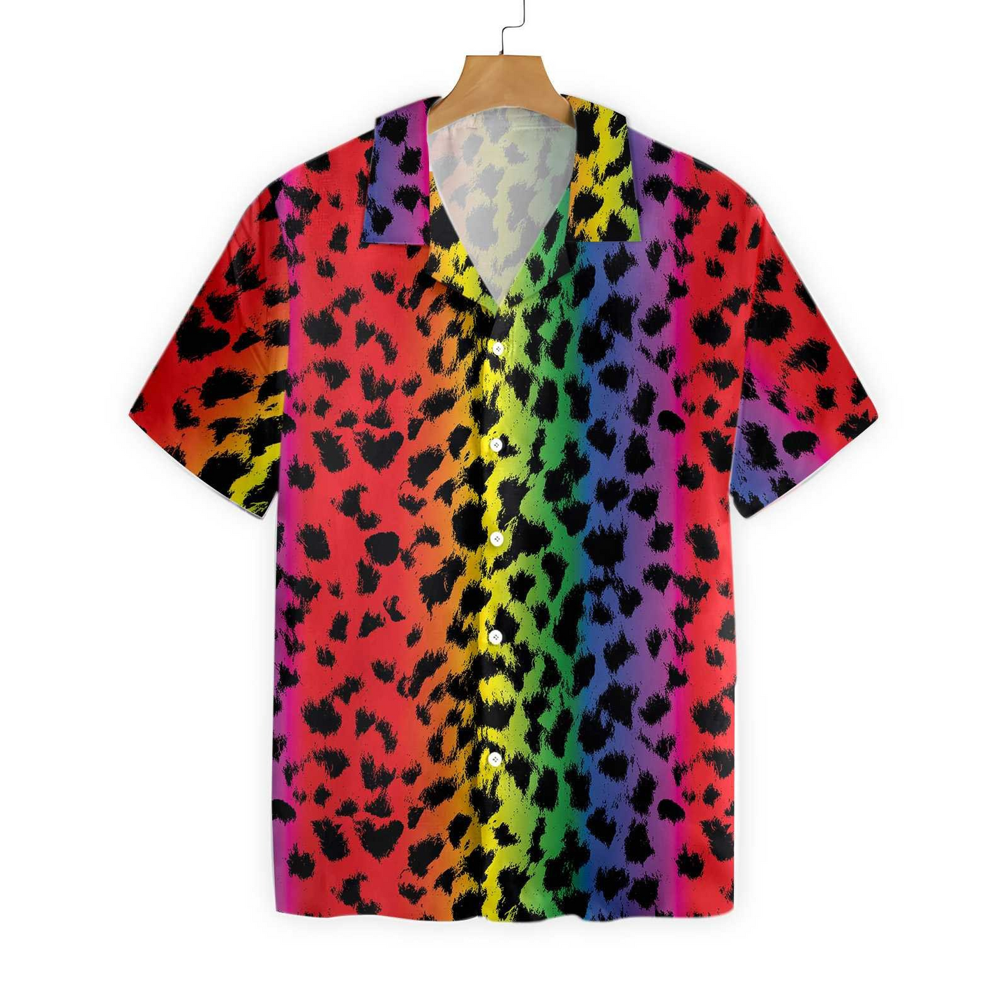 3D Shirt For Gay, Cool Leopard Skin With Rainbow Color LGBT Hawaiian Shirt HO5458