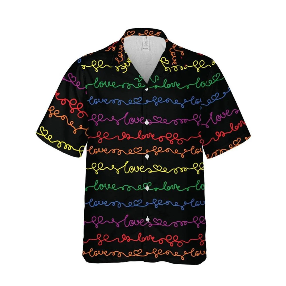 Beach Shirt Lgbt Gay Pride Love Pattern Unisex Hawaii Shirt , Aloha Shirt, Lesbian Hawaiian Shirts HO4603