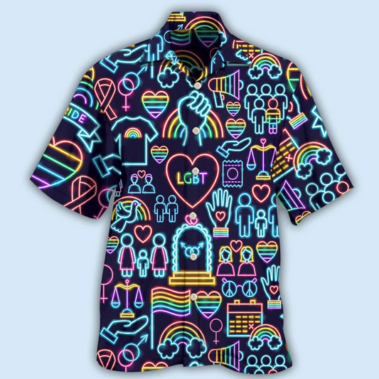 Beach Shirt Lgbt Pride Hawaiian Shirt, Pride Hawaiian Shirt, Gay Hawaiian Shirts HO4506