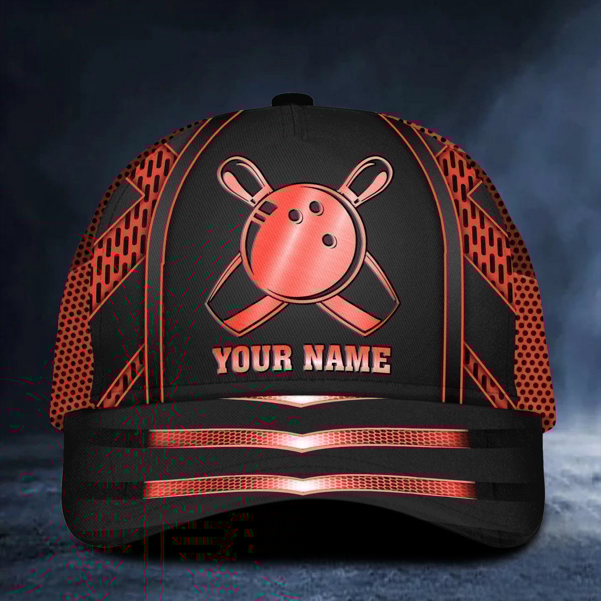 3D Full Printed Name Bowling Multi Color Version Classic Cap, Perfect Hat for bowler CO0180