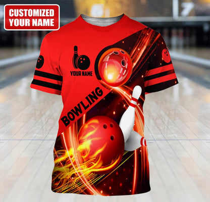 Custom Flame Bowling TShirts Unisex BOT0024