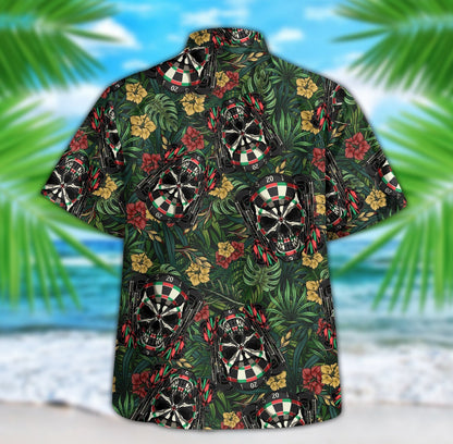 3D All Over Print Floral Skull Dart Hawaiian Shirt, Gift for Dart Player, Skull Shirt HO4171