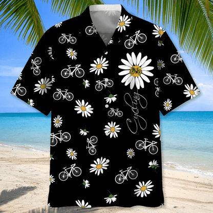 Cycling Daisy Hawaiian Shirt, Idea Gift for Cycling Lover, Summer Cycling Shirt HO3714