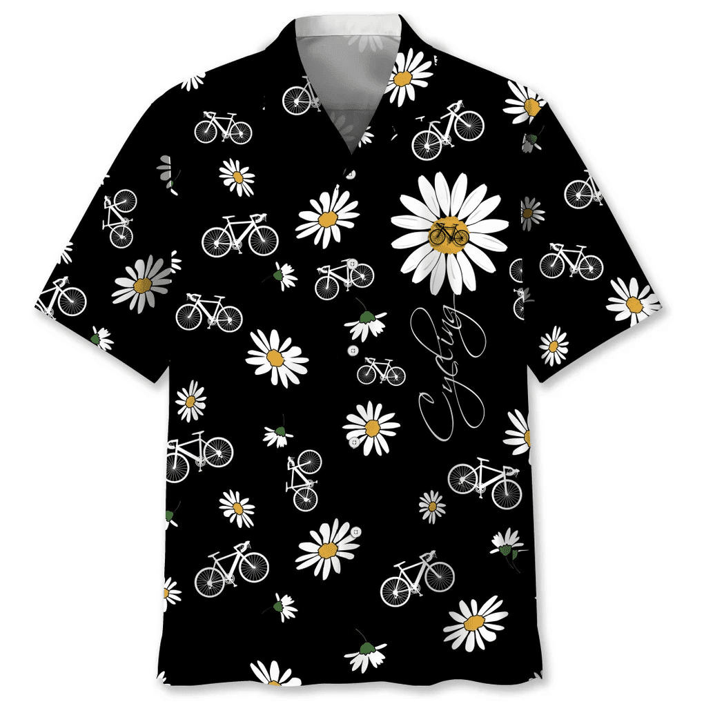 Cycling Daisy Hawaiian Shirt, Idea Gift for Cycling Lover, Summer Cycling Shirt HO3714
