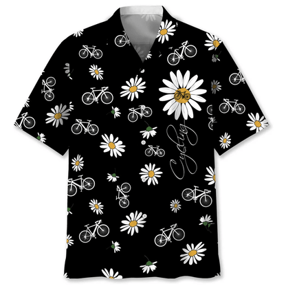 Cycling Daisy Hawaiian Shirt, Idea Gift for Cycling Lover, Summer Cycling Shirt HO3714