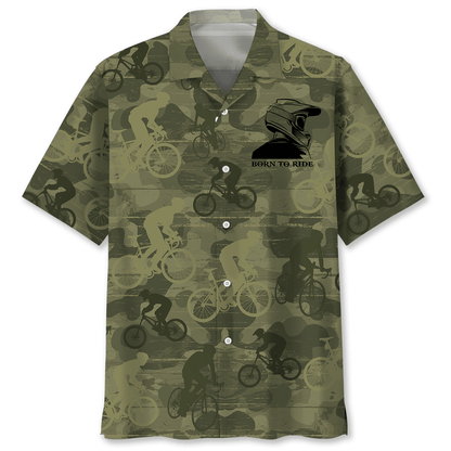 Mountain Bike Ride Hawaiian Shirt, Born to Ride Bike, Hawaii Beach Shirt for Summer HO0500