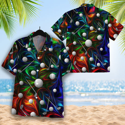 Golf Colorful Shirt Regular Fit Short Sleeve Slim Fit Casual Full Print Shirt HO3993