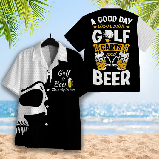 Golf And Beer That's Why I'm Here Hawaiian Shirt For Men & Women HO3995