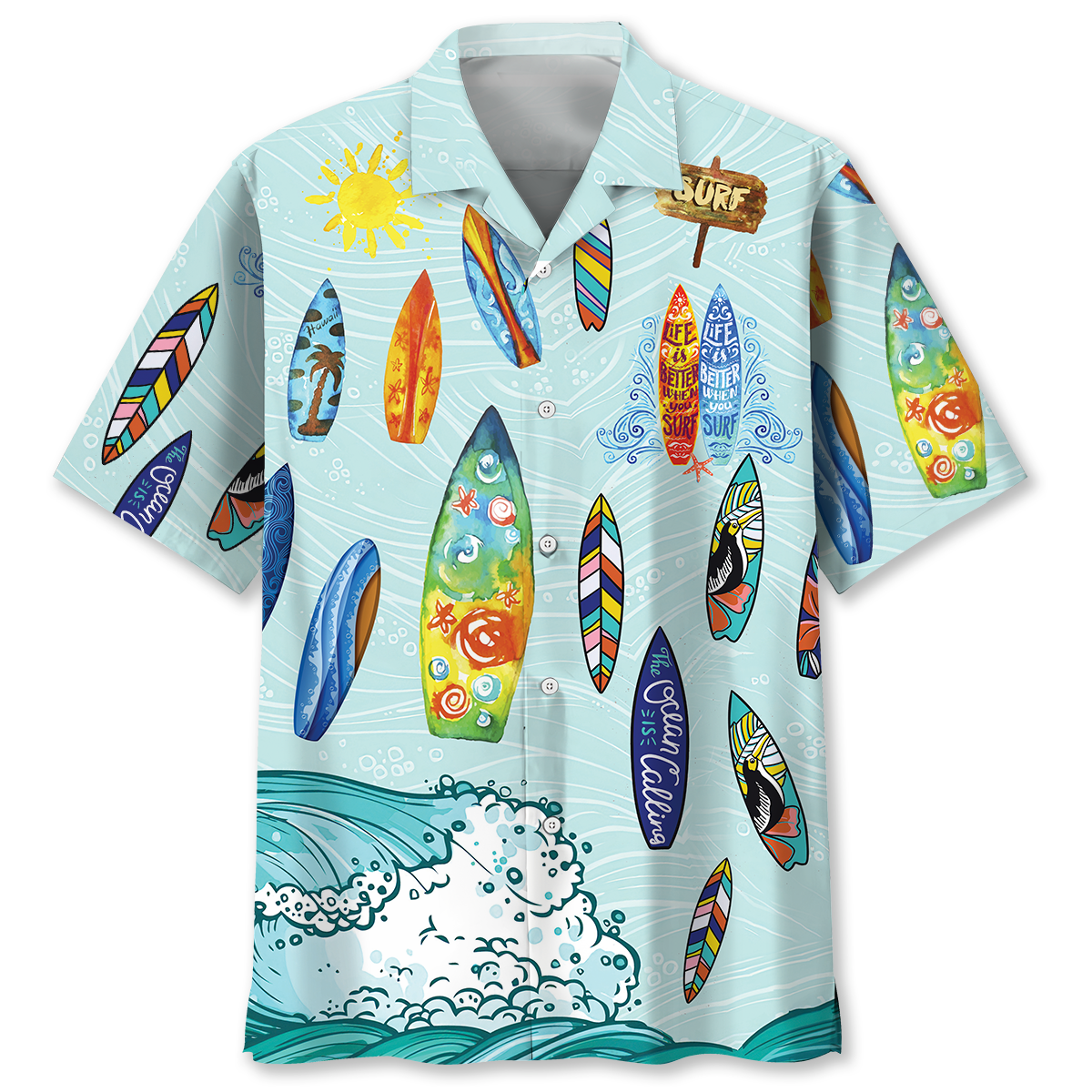 Surfing Ocean Hawaiian Shirt, Amazing Surfing Clothing, Surfing Beach Aloha Shirt HO3788