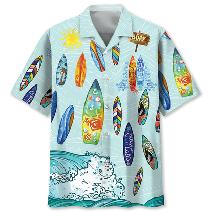Surfing Ocean Hawaiian Shirt, Amazing Surfing Clothing, Surfing Beach Aloha Shirt HO3788