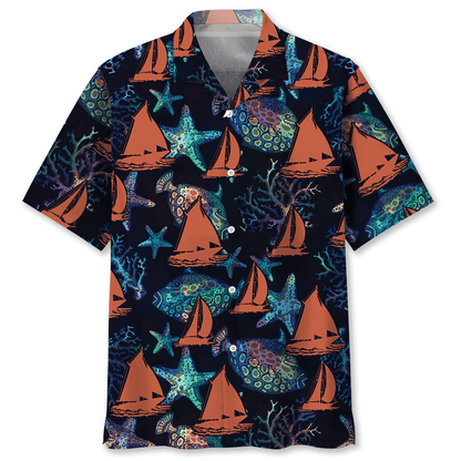 Sailing Pink Hawaiian Shirt, 3D All Over Print Sailing Coral Shirt HO3789