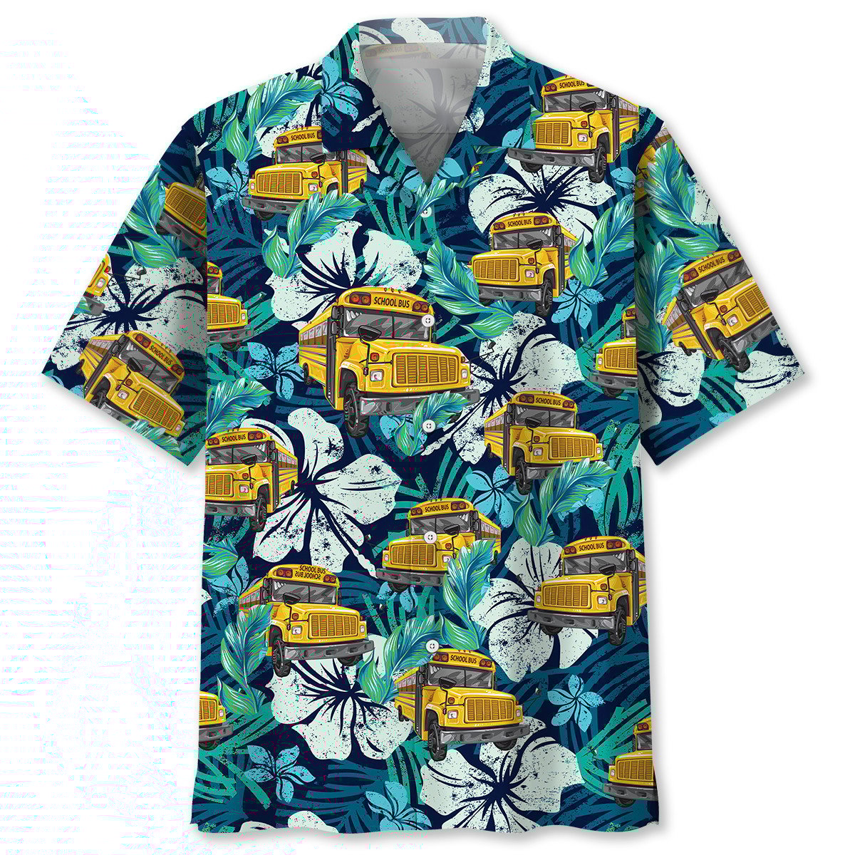 School Bus Tropical Hawaiian Shirt, Perfect Shirt for School Bus Driver HO3790