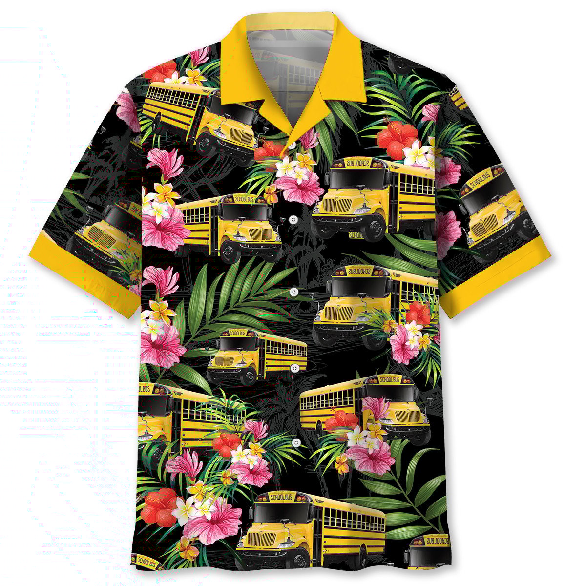 School Bus Tropical Hawaiian Shirt, Perfect Shirt for School Bus Driver HO3790