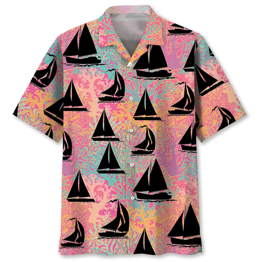 Sailing Pink Hawaiian Shirt, 3D All Over Print Sailing Coral Shirt HO3789