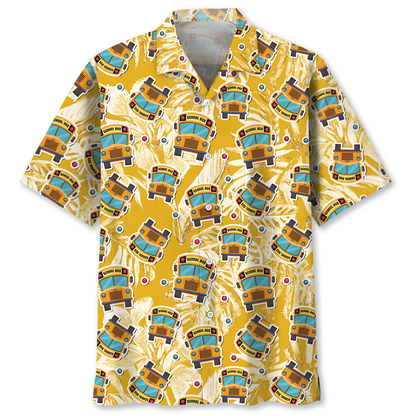 School Bus Tropical Hawaiian Shirt, Perfect Shirt for School Bus Driver HO3790