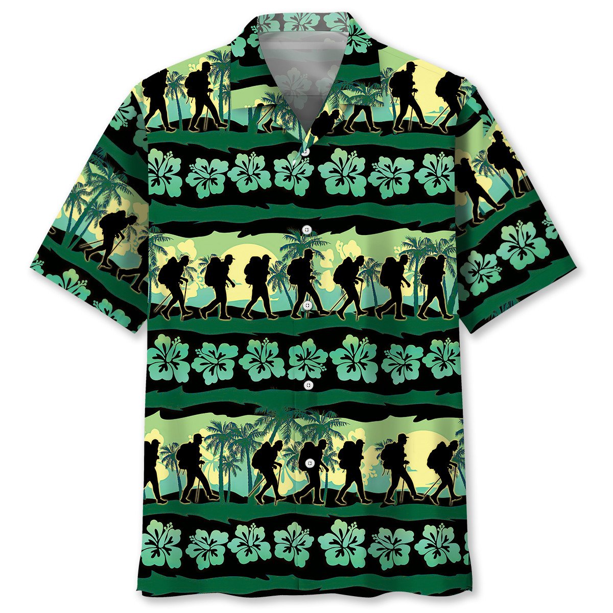 3D All Over Print Hiking Usa Hawaiian Shirt, Hiking Beach Hawaii Shirt, Gift for Hiker HO3792