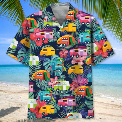 Tropical Camping Color Hawaiian Shirt, Perfect Shirt Camping, Gift for Men Women Love Camping HO0309