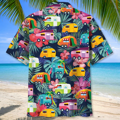 Tropical Camping Color Hawaiian Shirt, Perfect Shirt Camping, Gift for Men Women Love Camping HO0309