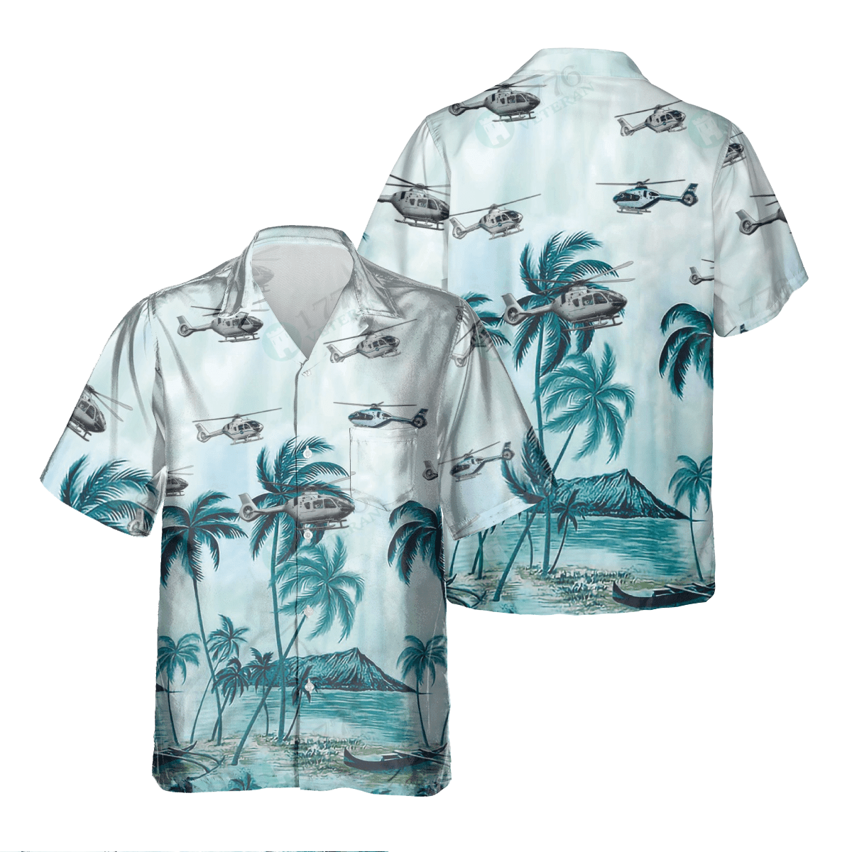 Airbus H135 Pocket Hawaiian Shirt, Hawaiian Shirt for Men Dad Veteran, Patriot Day HO0474
