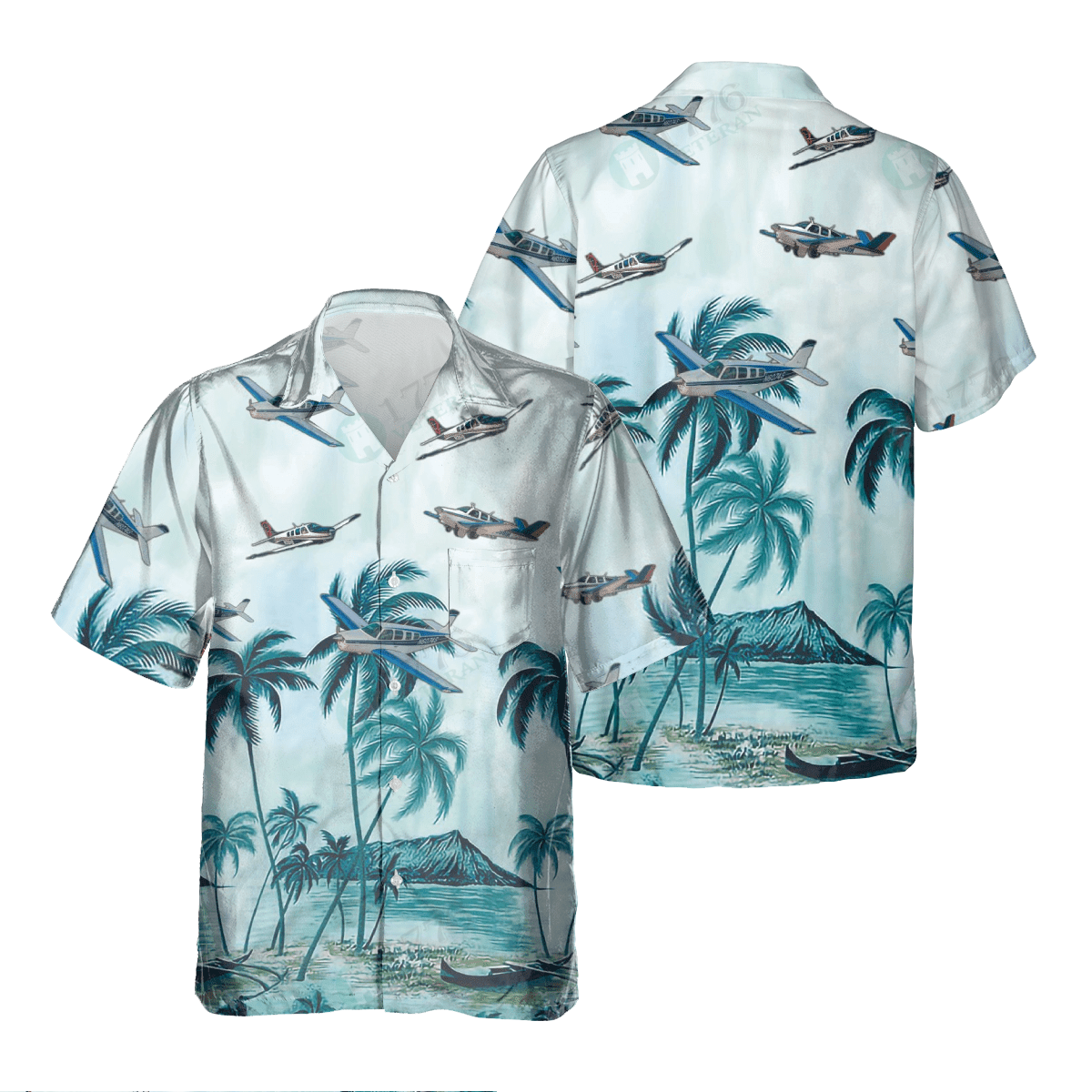 BEECHCRAFT BONANZA Pocket Hawaiian Shirt, Hawaiian Shirt for Men Dad Veteran, Patriot Day HO0454