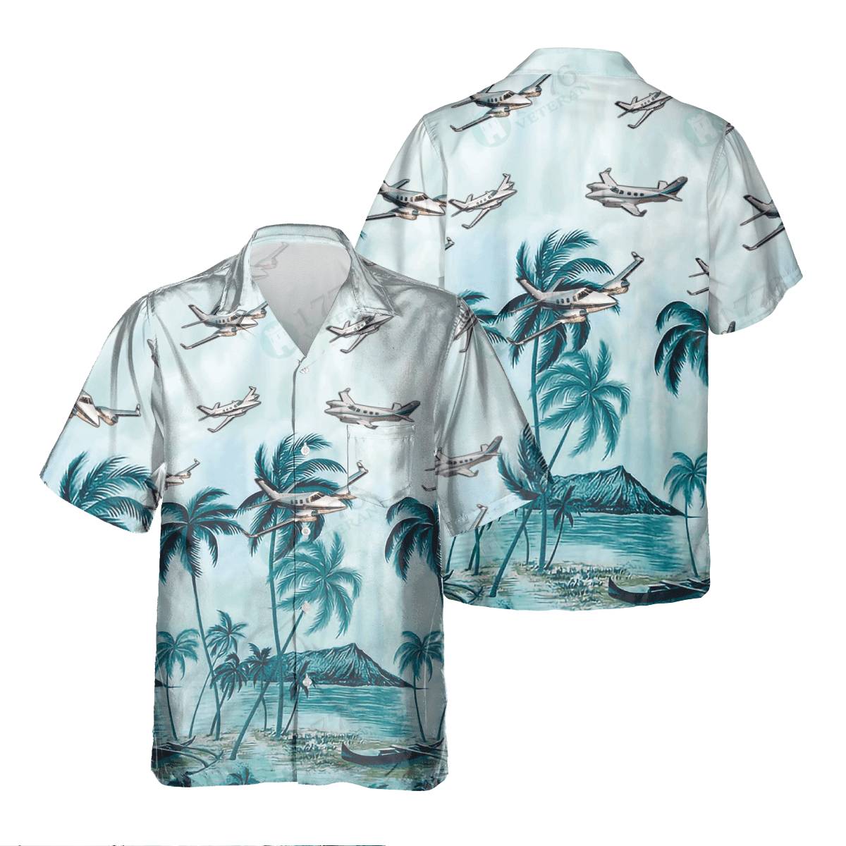 BEECHCRAFT DUKE Pocket Hawaiian Shirt, Hawaiian Shirt for Men Dad Veteran, Patriot Day HO0452