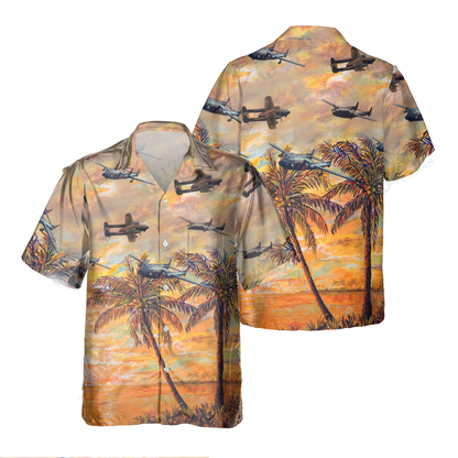 Ac-119 Gunship Pocket Hawaiian Shirt, Hawaiian Shirt for Men Dad Veteran, Patriot Day HO0089