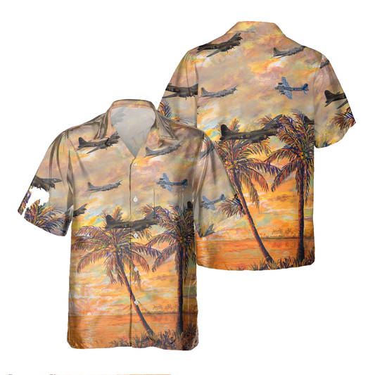 B-17 Flying Fortress Pocket Hawaiian Shirt, Hawaiian Shirt for Men Dad Veteran, Patriot Day HO0151
