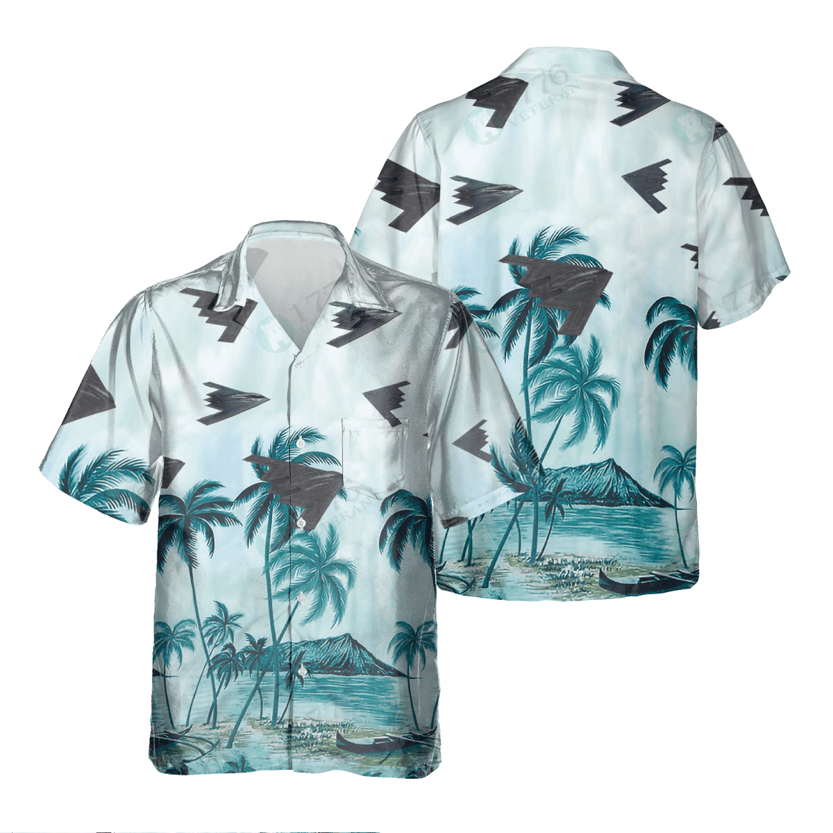 B-2 Spirit Pocket Hawaiian Shirt, Hawaiian Shirt for Men Dad Veteran, Patriot Day HO0465