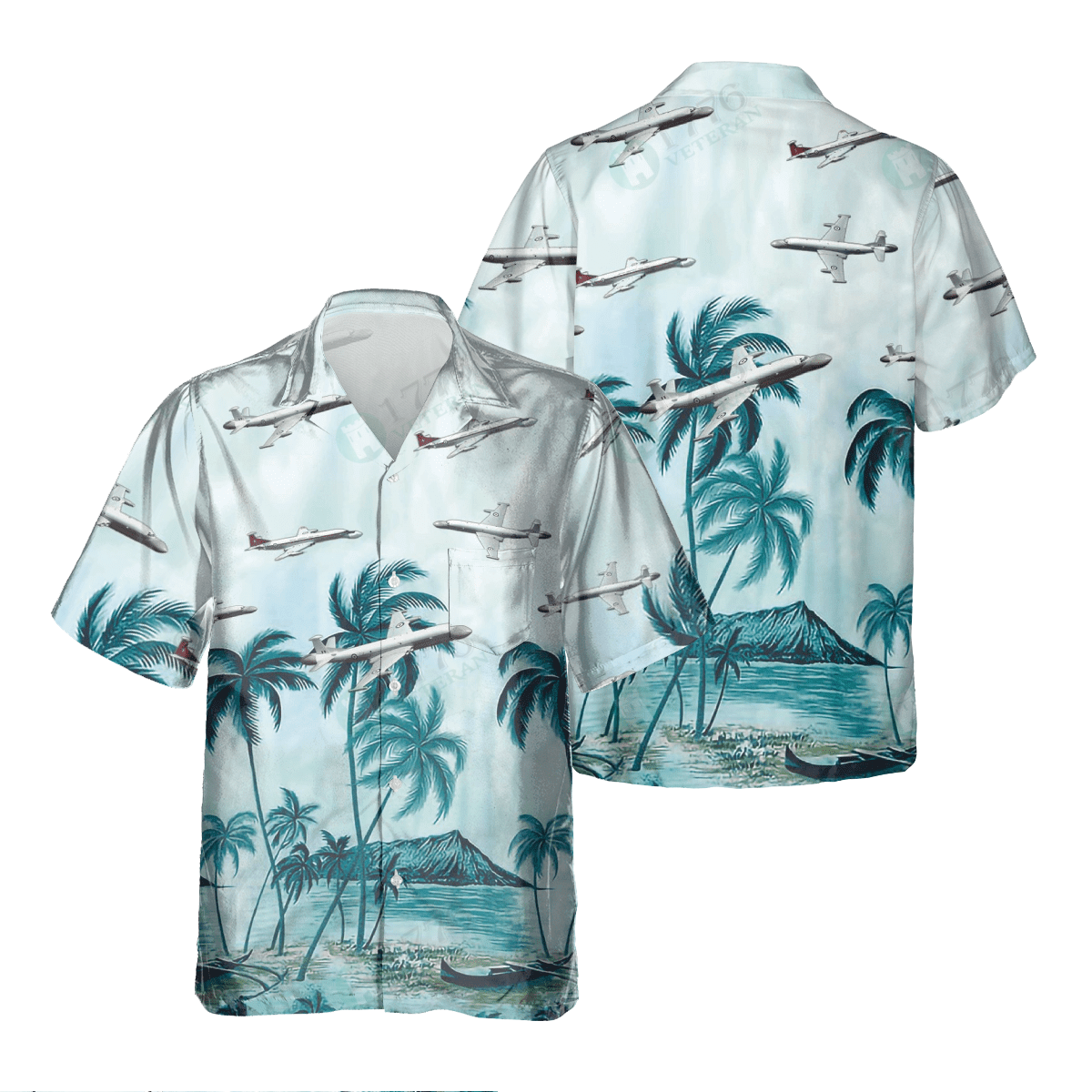 BAE NIMROD Pocket Hawaiian Shirt, Hawaiian Shirt for Men Dad Veteran, Patriot Day HO0457