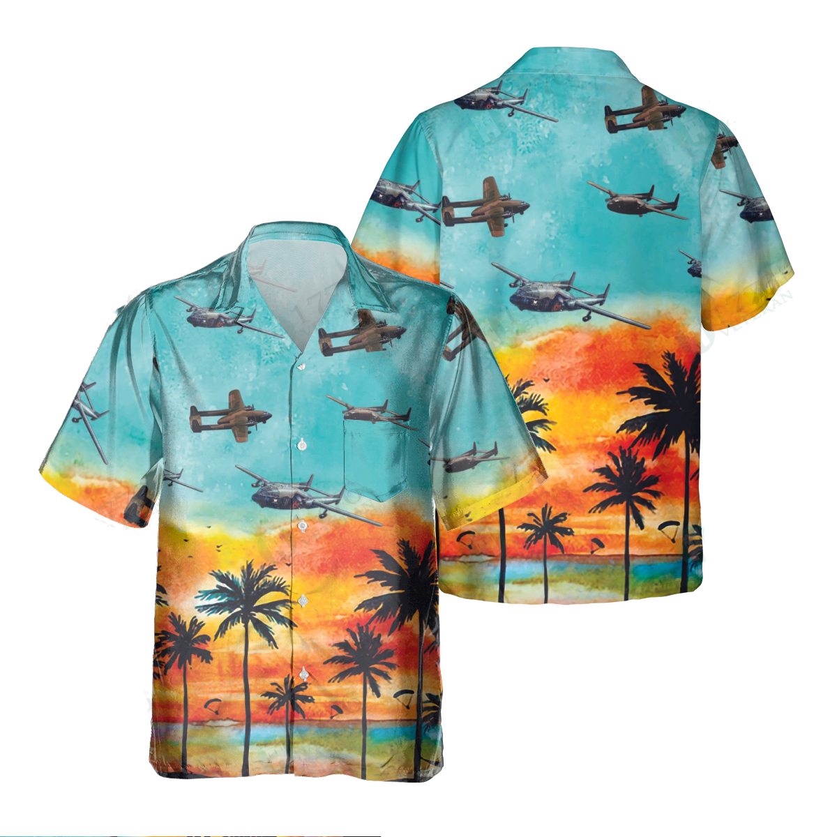 Ac-119 Gunship Pocket Hawaiian Shirt, Hawaiian Shirt for Men Dad Veteran, Patriot Day HO0089