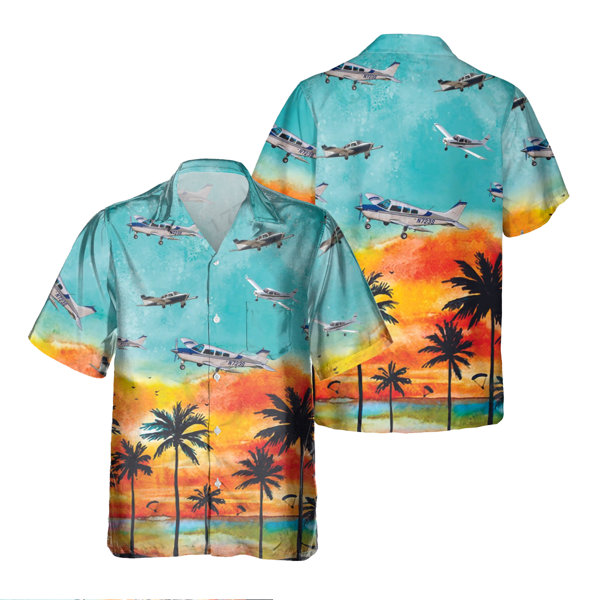 BEECHCRAFT MUSKETEER Pocket Hawaiian Shirt, Hawaiian Shirt for Men Dad Veteran, Patriot Day HO0451
